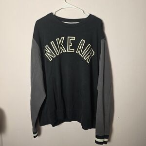 Nike Air Oversized Crewneck Sweatshirt XXL Black Gray Colorblock Pullover
